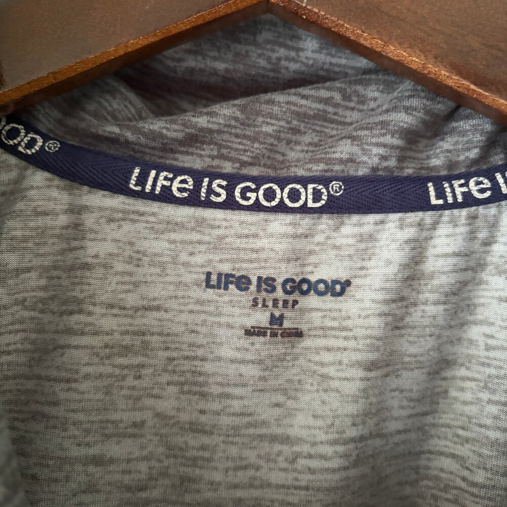 Life is Good pajama set "Optimist" Size Medium Gray and Pink - Picture 4 of 15